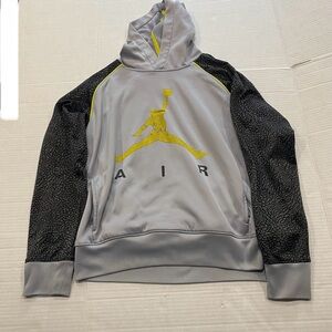 Jordan Therma-Fit Fleece Pullover Hoodie Youth Large 12-13 Elephant Print Cement